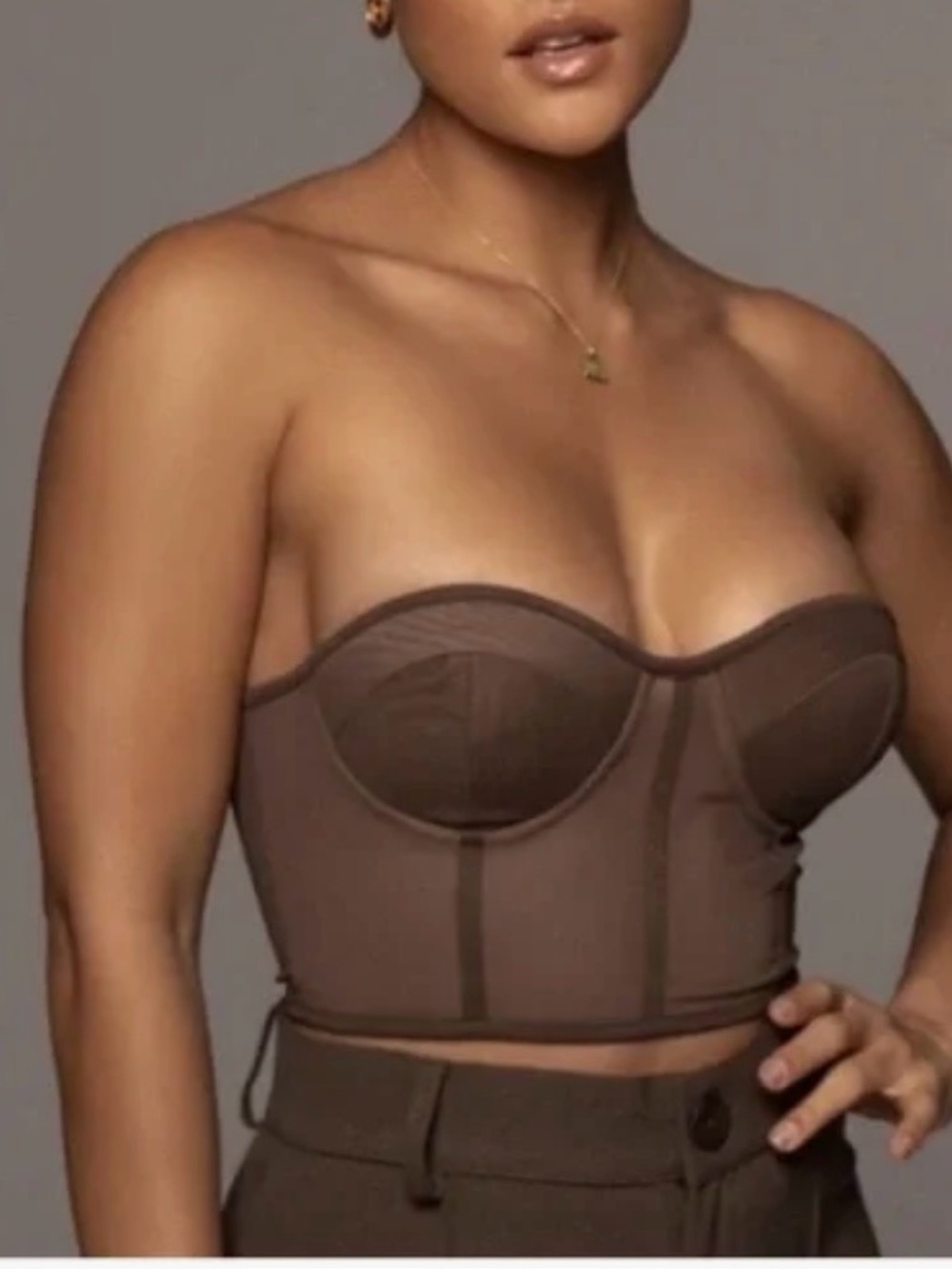 JLUXLABEL Chocolate Shayla Bustier